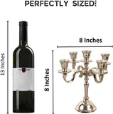 5 Arm Baby Candelabra Silver Glossy 8 Inch Taper Candle Holders Gothic Decorations Candlesticks Holder Home Decor