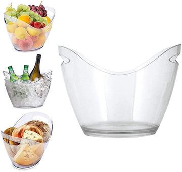 Wine Chiller & Party Beverage Tub, Clear Acrylic Food Grade Ice Bucket, 3.5LiterStorage Tub, See Through ice Tub