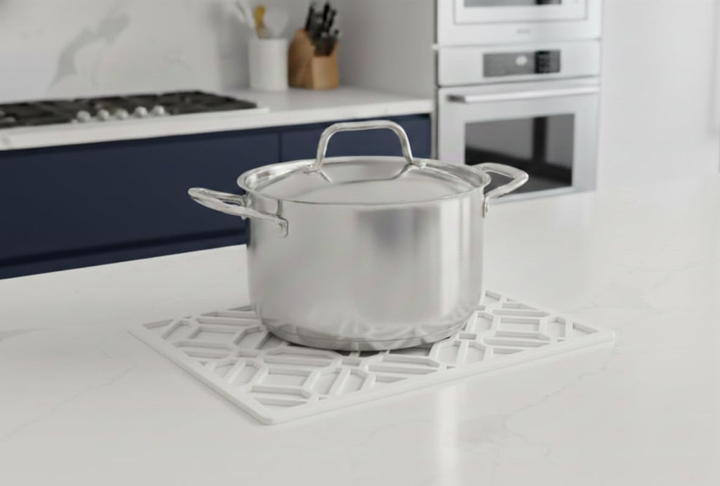 Extra Large, Thick, Silicone Trivet for Hot Dishes, Pots, and Pans, Heat Resistant Mat for Countertop, Hot Pad, Easy