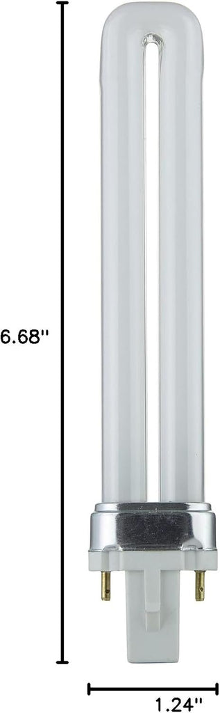 Compact Fluorescent PL 2-Pin Single U-Shaped Twin Tube, 9 Watts, 120 Volts, 530 Lumens, 2700K Soft White, 2-Pin G23
