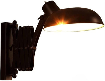Farmhouse Accordion Wall Lamp, Extendable Vintage Metal Sconce, Industrial Lantern, Rustic Mounted Light Fixtures