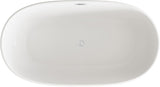 Daphne 54 Inch Soaking Roll Top Bathtub, Modern Style, Glossy White