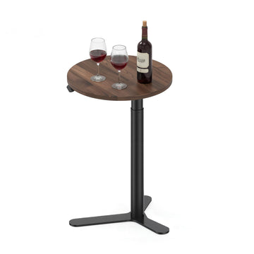 19.7'' Pneumatic Height Adjustable Round Dining Table Bar Table