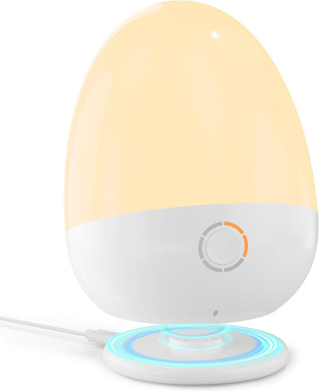 Touch Egg Night Light for Baby Nursery, Rechargeable Portable Kids Nightlight Lamp with 1-6H Feeding Timer, 3 Color