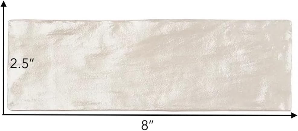 Mallorca Zellige | 2.5"x8" Zellige Ceramic Tile (5.38 Sq. Ft. / Carton) (Cream, Carton)