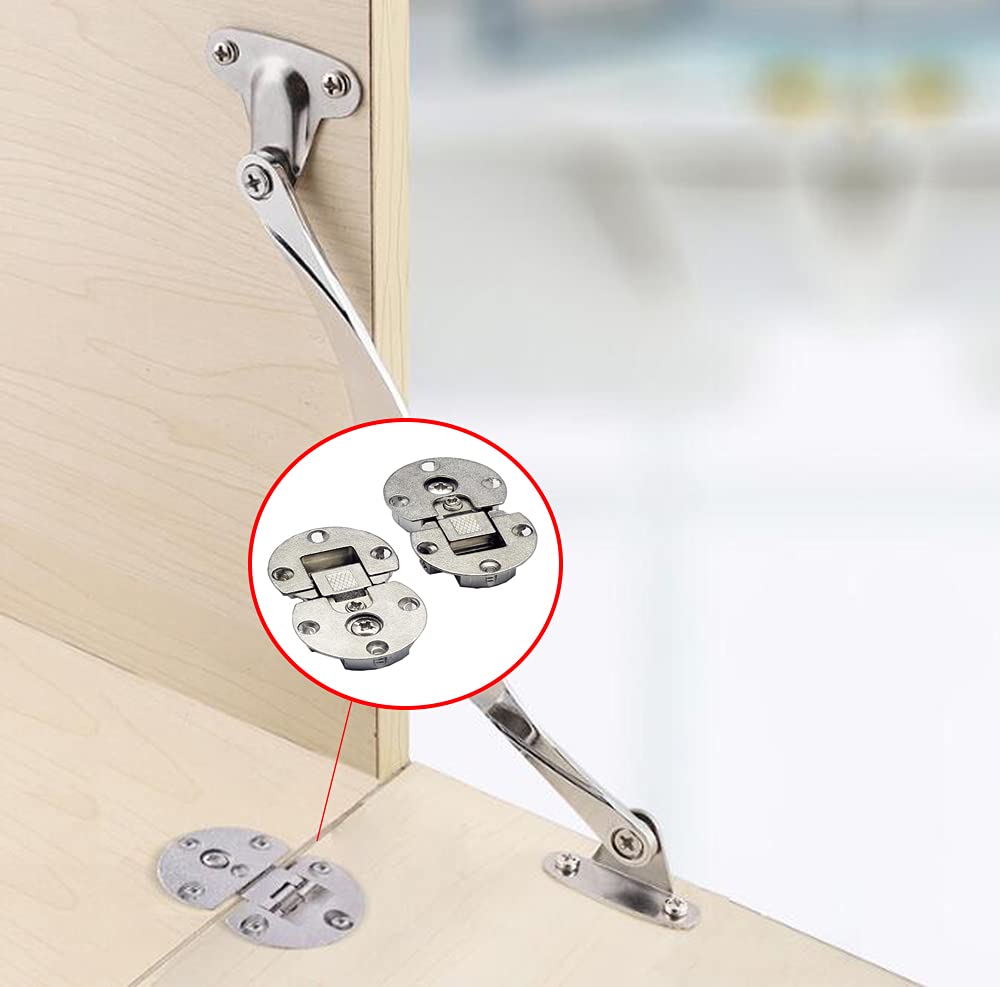 2 Pieces)-90 Degree Page Turning axis Adjustable Cabinet Door Concealed Hinge Special Table Drop Down Hinge Flush