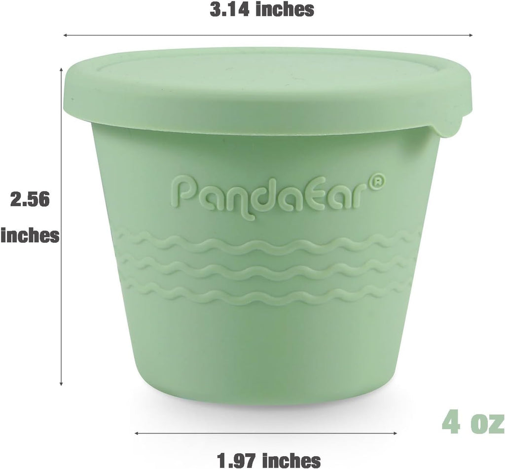 12 Pack Silicone Baby Food Storage Containers, 4 oz