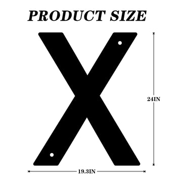 24 Inch House Numbers for Outside, Black Metal Address Numbers, Letter X