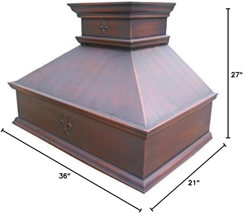 36 Inch Copper Wall Mount Range Hood Baffle Filters
