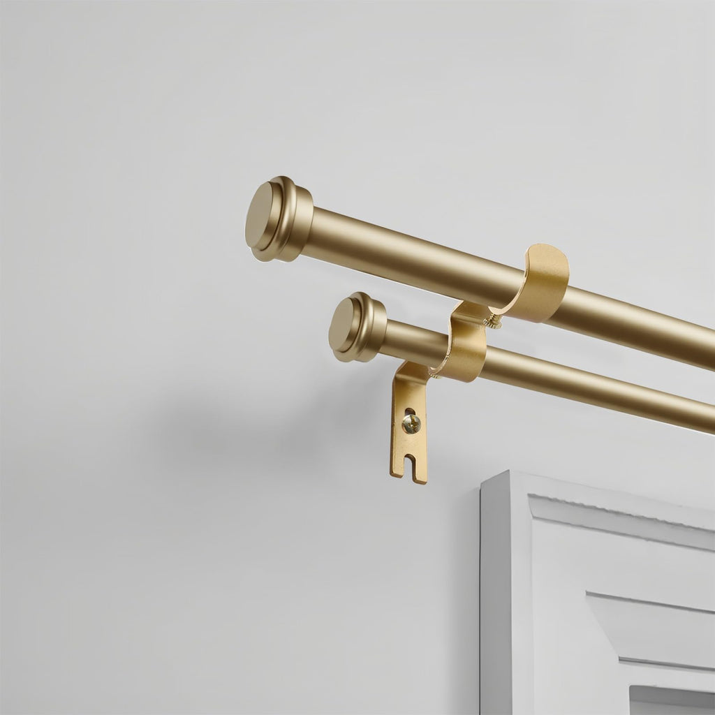 Double Curtain Rod Bracket 6 Pack Metal Curtain Rod Holders for Wall Sturdy Curtain Bracket for 1 Inch Curtain Rod