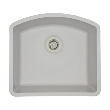 23" x 21" Quartz Kitchen Sink, D-Shaped, Single Bowl Kitchen Sinks, Drop in, Granite Composite Kitchen Sink
