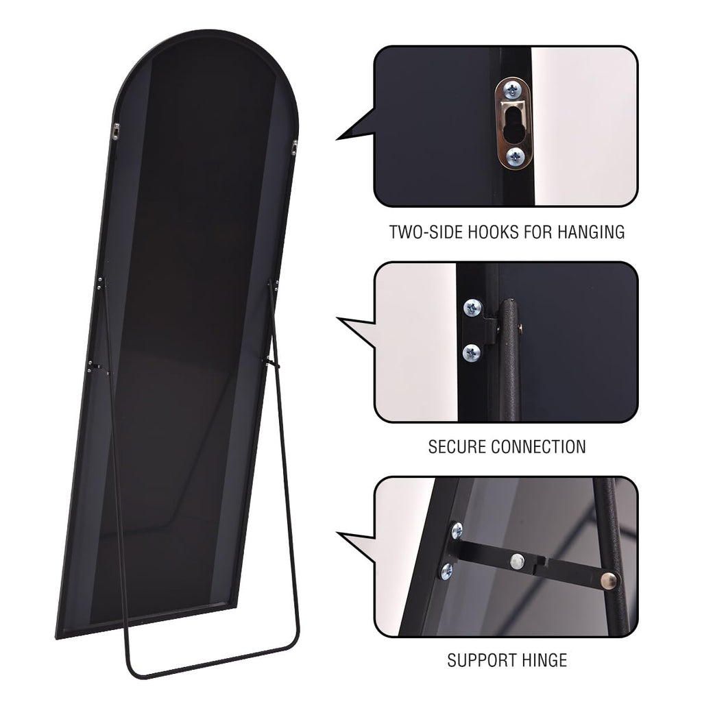 Full Length Mirror with Stand, 30"x71" Floor Mirror Freestanding, Arched Wall Mirror, Oversized Mirror Full Length