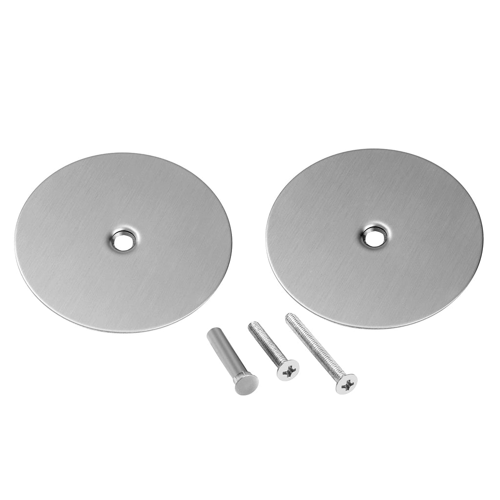 2 Pack Door Hole Cover Plate Brushed Satin Nickel Deadbolt Cover Plate 2 5/8" Diameter Round Door Knob Hole Filler