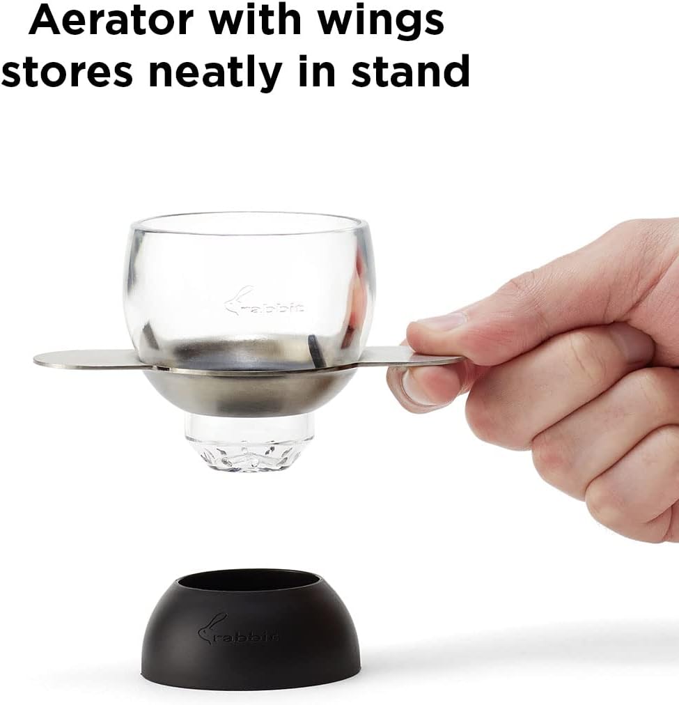Wine, Wine Aerator with Sediment Strainer and Stand, Hand-Free Wine Decanter for Red Wine Lovers, 3.35 x 3.35 x 5.6