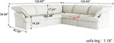 V-Shaped Cloud Sectional Couch, Deep Seats Convertible Sofas, Minimalist Cloud Modular Sofa, Down Fill Soft Sofas for Living Room, Office, Apartment (5 Seats, White) A124-B0DMSS3FSR