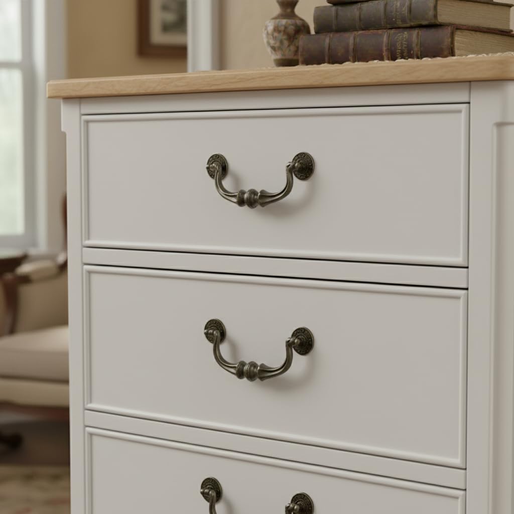 5.5 5 1/2 C-C Inch Drawer Pulls, 2 Pack 140mm Hole Centers Vintage Style Large Drop Bail Handles for Dresser