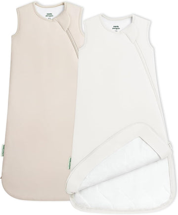 Soft Bamboo Viscose Baby Sleep Sack, 1.0 TOG Baby Sleeping Bag 2 Pack, Cozy Baby Wearable Blanket Way Zipper