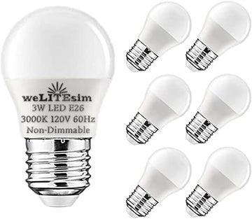 LED Light Bulb 3W (25W Equivalent) A15 Light Bulb Warm White 3000K Non-Dimmable E26 Medium Base Bulb Living Room Home