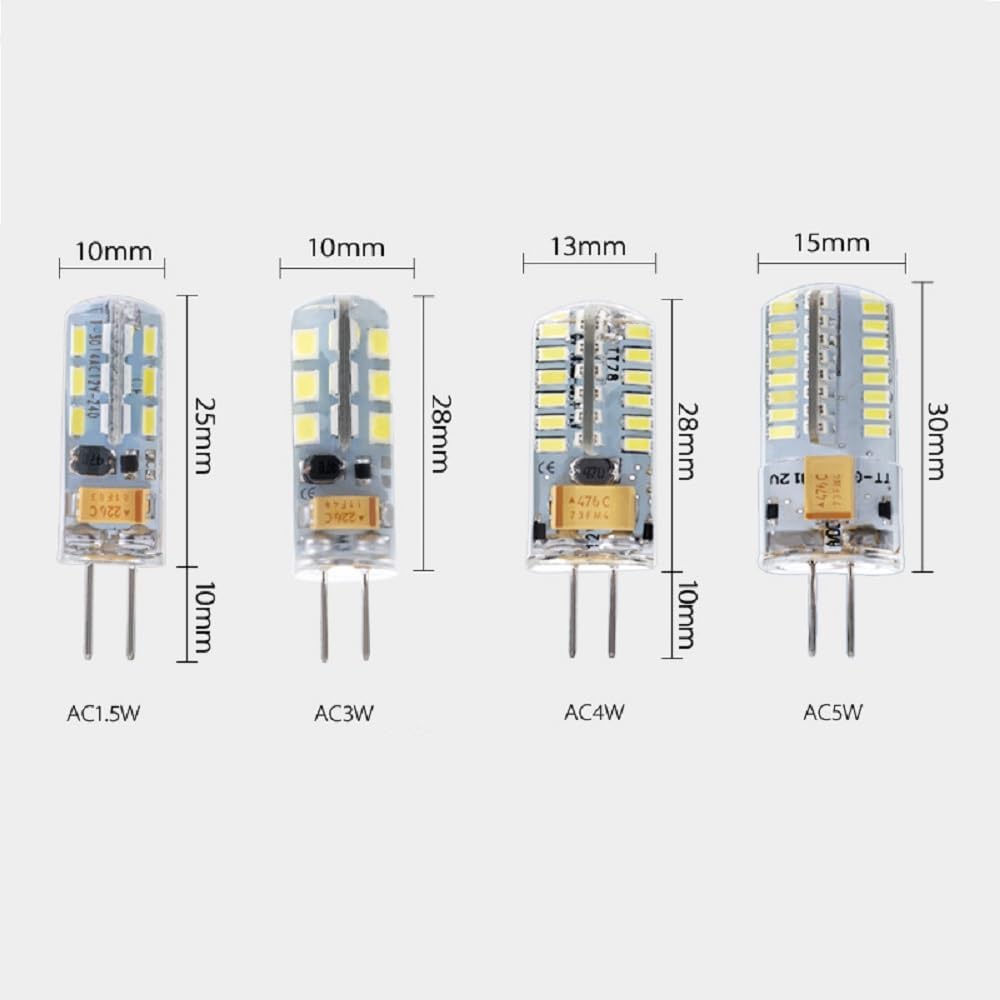 Lights LED Bulbs G4 LED Bulb Dimmable 3W Equivalent to Halogen Bulb 25W T4 JCD Type Bi-Pin G4 Base AC12V G4 Bulb Warm