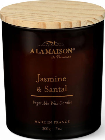 Scented Candle - Natural Candle with Cotton Wick in Luxury Amber Glass - Clean Burn, Made in France, 7oz