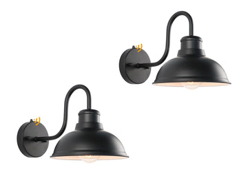 Dusk to Dawn Barn Light Outdoor Sconce 8" Exterior Lighting Fixtures 2 Pack