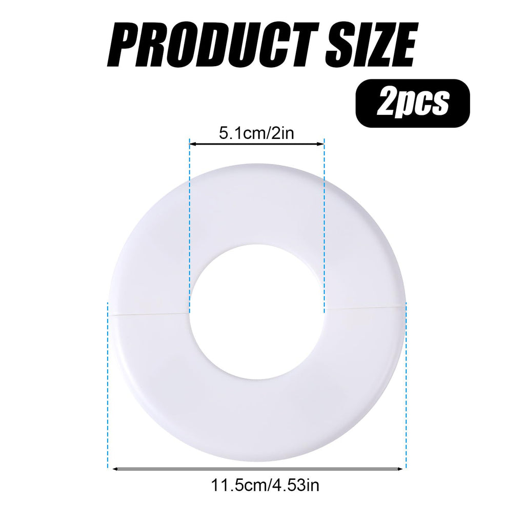 2pcs Wall Split Flange, White Self-Adhesive ABS Round Escutcheon Plate
