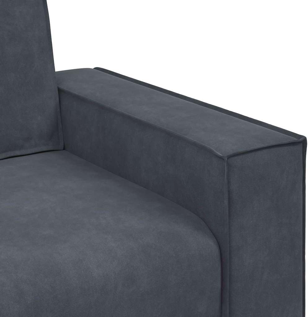 Upholstered 2-Seater Sofa Dark Gray 55.1 Inch Velvet Loveseat with Wide Armrests , Small Sofa with Sturdy Wood and