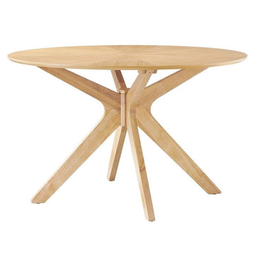 Crossroads 47" Round Wood Dining Table, Oak