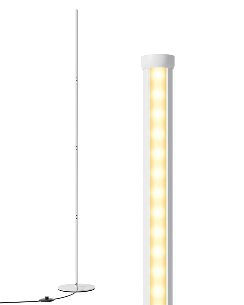 59.84" LED Corner Floor Lamp, 3000K & Stepless Dimmable, White