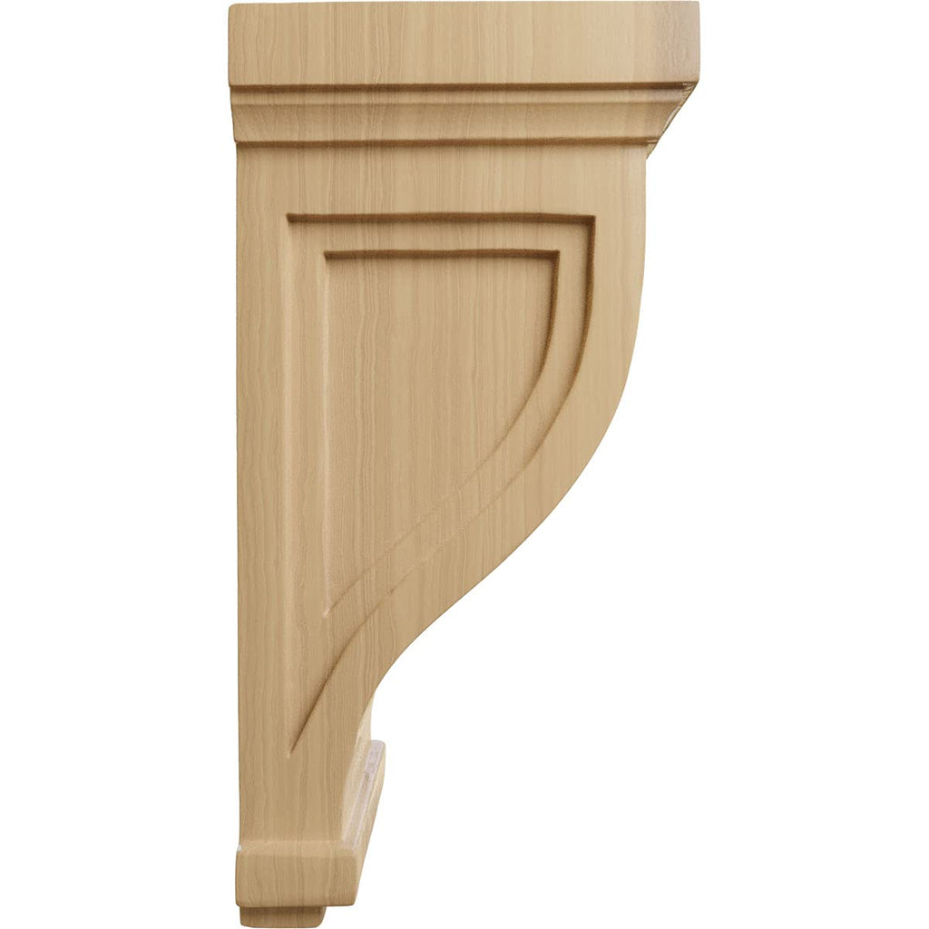 Traditional Recessed Wood Corbels, 4 3/4"W x 5"D x 10"H, Cherry