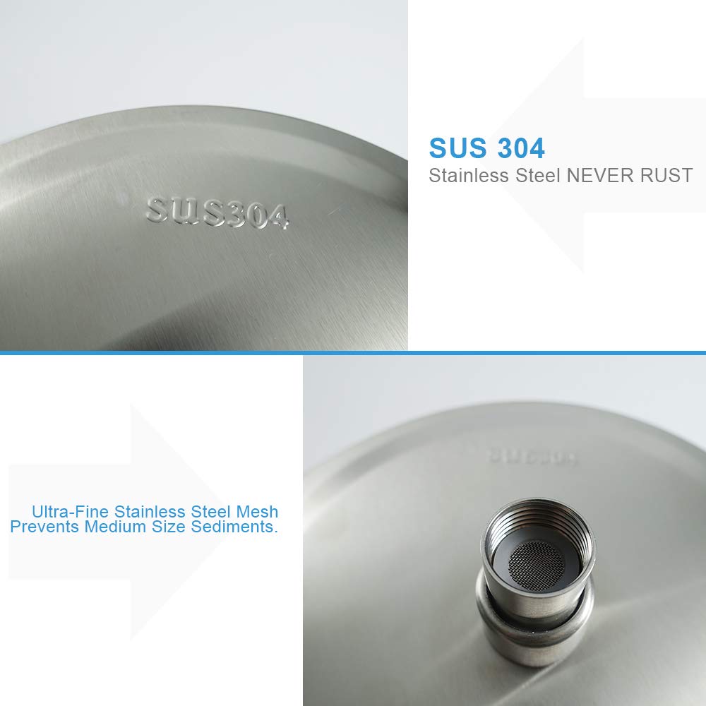 Rain Shower Head, Ultra-Thin Design-Pressure Boosting, Awesome Some Experience, High Flow Stainless Steel Rainfall