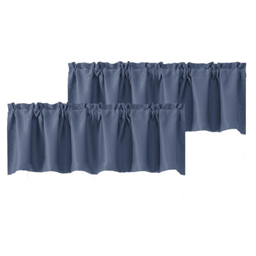 Blackout Valances for Windows, Short Window Valance Curtains Bedroom Bathroom, Room Darkening Solid Privacy Small