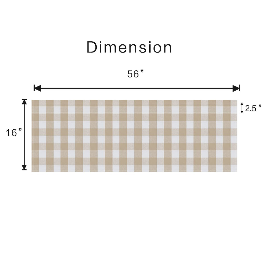 2 Pieces Valences Buffalo Check Kitchen Tier Curtains Classic Plaid Gingham Farmhouse Window Curtain Valance Living