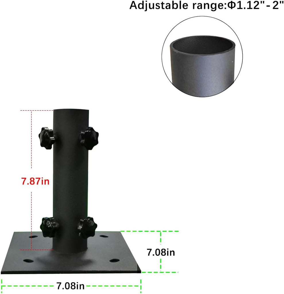 Umbrella Base for Φ1.2''-Φ2.2'' Pole, Patio Umbrella Stand Outdoor | Lawn Design with Ground Spike Fixing
