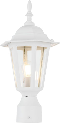 16 Inch Outdoor Lamp Post Light Fixture, Exterior Pole Lantern with Clear Glass