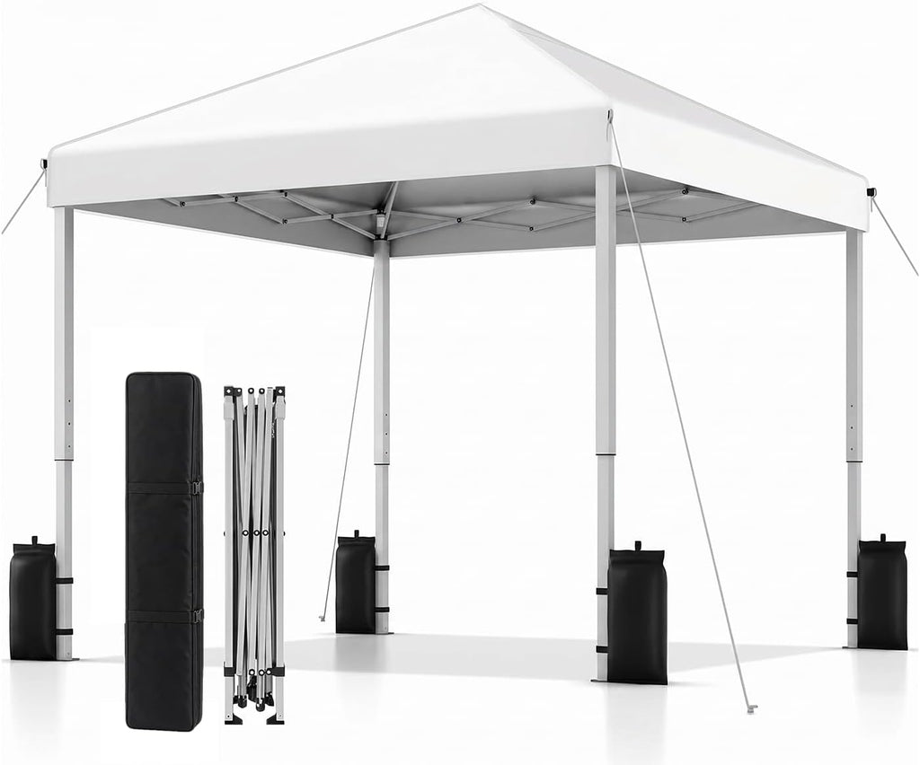 10x10 Pop Up Canopy Tent, One Push Setup, Instant Portable Events, Parties & Camping with 8 Stakes