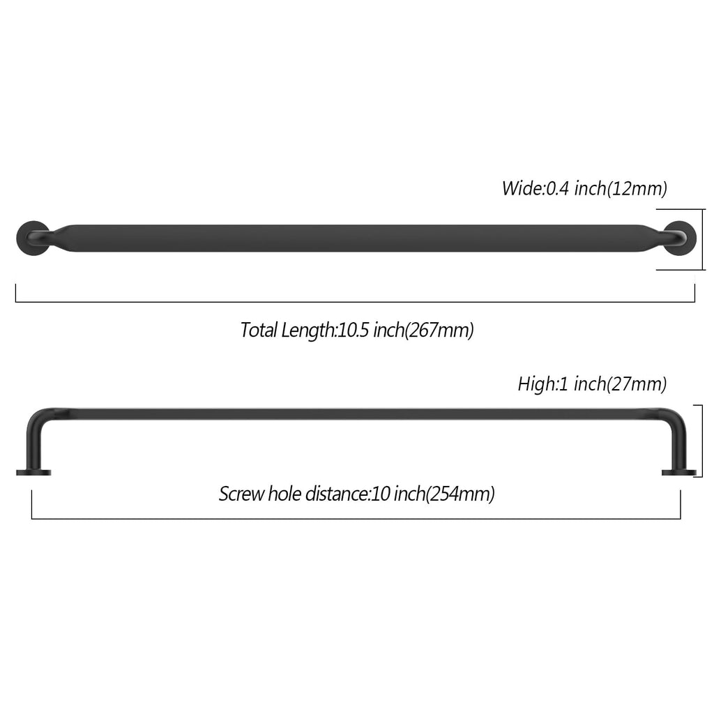 6 Pack 10 inch Matte Black Kitchen Cabinet Handles