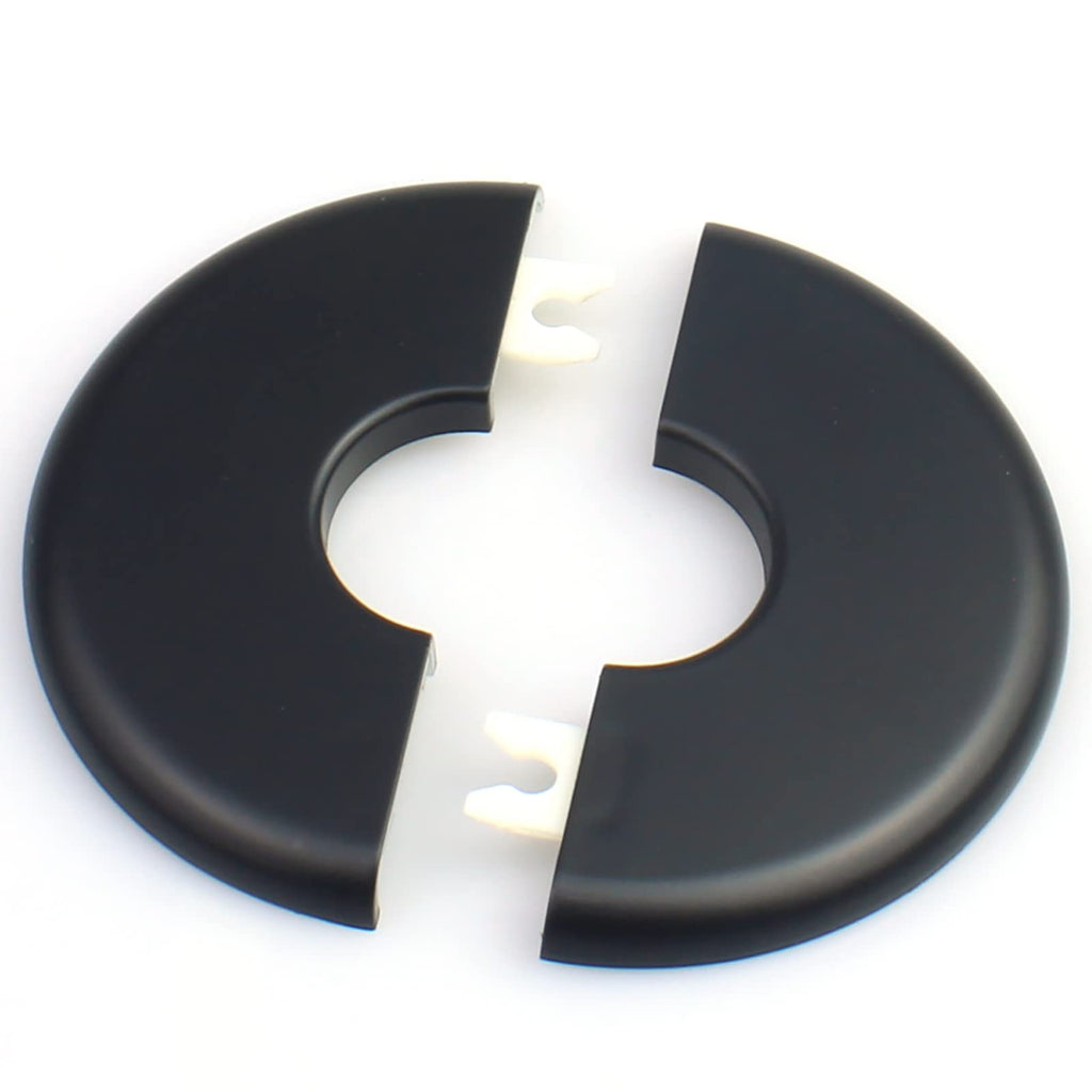 2 Pcs ID 1.0 Inch ABS Wall Split Flange Self-Adhesive Tape Round Escutcheon Plate Cover for Water Pipe Faucet