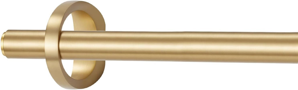 Modern Curtain Rods, 1Inch Diameter Decorative Single Window Rod Telescoping 84-134 Inch Adjustable Drapery Rods Warm