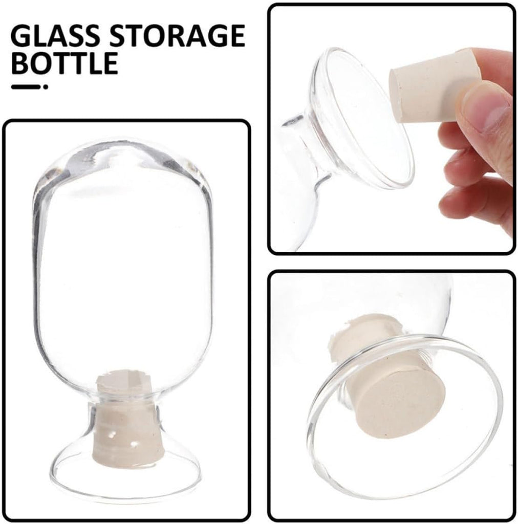 Glass Match Holder Jars with Lid Design Matchstick Storage Bottles Multiple Uses to Keep Matches Dry - Set of 3