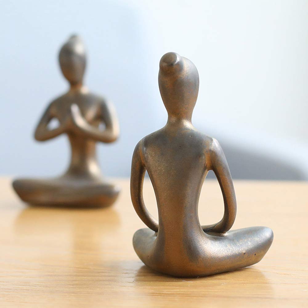 Lot of 4 Meditation Yoga Pose Statue Figurine Ceramic Yoga Figures