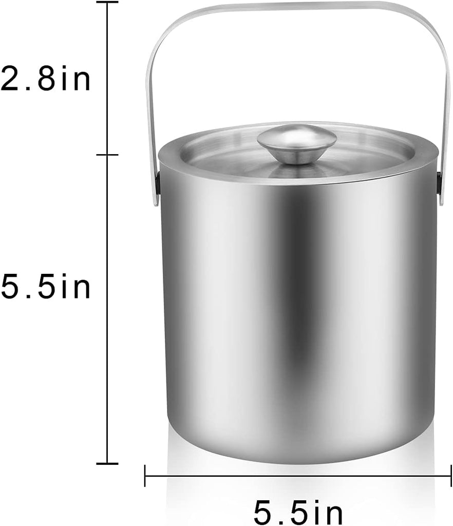 Mini Ice Bucket Portable Double Wall Ice Bucket with Tong