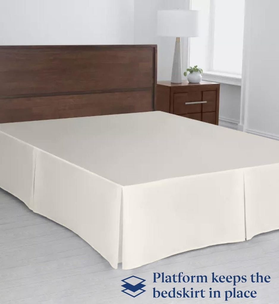 Luxury Pleated Twin Bed Skirt with Split Corners - 12" Drop, Easy Fit, Wrinkle-Free, 500TC 100% Soft Egyptian Cotton