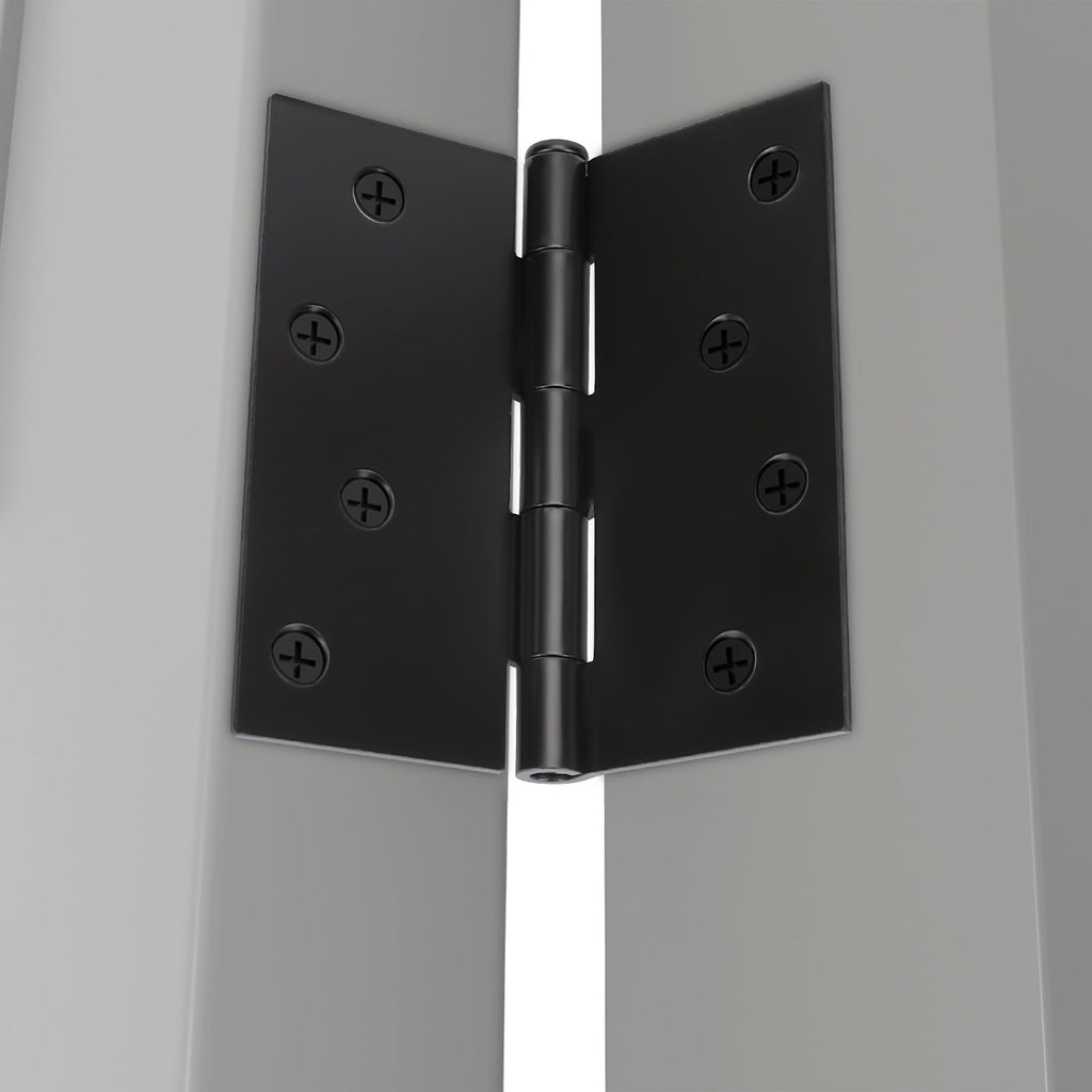 18 Pack Matte Black Door Hinges, 4 x 4 Inch Black Door Hinges