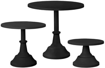 3 PCS Black Cake Stand Set (8"/10"/12" Cake Plate), Metal