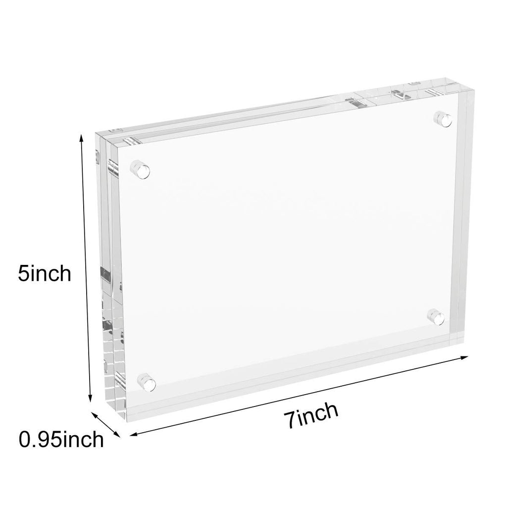 5x7 Acrylic Picture Frames 3 Pack, Clear Picture Frames, 20% Thicker