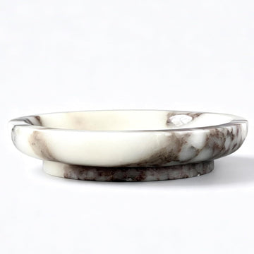 Marble Jewelry Dish 5.5 Inch Round Stone Ring Key Tray