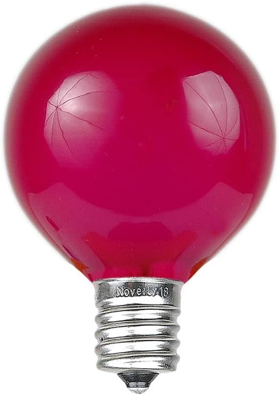 G40 Pink Outdoor Globe Bulbs, E12 Candelabra Base