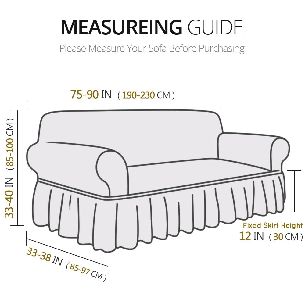 Beige Couch Covers for Sofa Cover Universal Slipcovers with Skirt