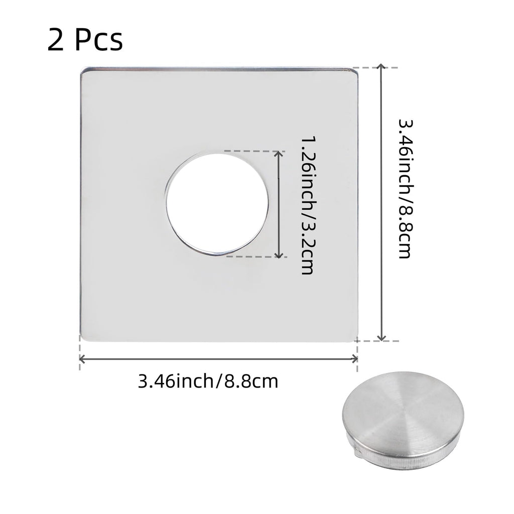 1 Pc 3.5 Inch Square Stainless Steel Escutcheon Plate